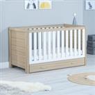 Babymore Luno Cot Bed with Drawer White