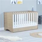 Babymore Veni Cot Bed with Drawer White