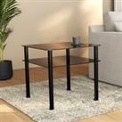 AVF Side Coffee Table, Black Glass with Black Legs Black