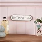 Heart and Soul BATHROOM Plaque White/Grey