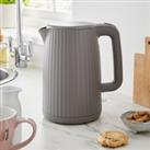 Textured Ribbed Plastic Kettle 1.7L Grey