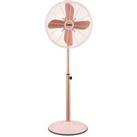 Tower Cavaletto 16" Rose Gold Pedestal Fan Pink