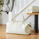 Faux Leather Holdall Cream