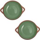 Dexam Set of 2 Sintra Small Glazed Terracotta Tapas Dishes Green