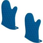 Dexam Set of 2 Love Colour Single Oven Gloves Blue