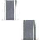 Dexam Set of 2 Love Colour Striped Tea Towels Slate (Grey)