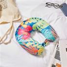 Tropical Printed Travel Pillow Green