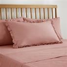Pure Cotton Frilled Pillowcase Dusty Pink