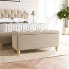 Arriana Woven End of Bed Storage Ottoman Beige