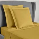 Dorma Egyptian Cotton 400 Thread Count Percale Continental Pillowcase Yellow-Ochre