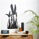 Pampas Vase Metal Wall Art Black