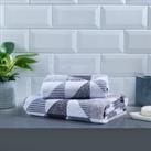 Hendra 100% Cotton Monochrome Towel Black and white