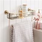 Heart and Soul Towel Rail and Shelf Antique Brass