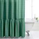 Heart and Soul Frill Long Shower Curtain Chive
