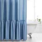 Heart and Soul Frill Long Shower Curtain Ashley Blue