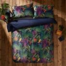 Tropical Treasures Duvet Cover & Pillowcase Set Navy (Blue)