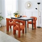 Lucilla Dining Chair, Boucle Orange