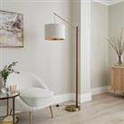 Hazelle Boucle Wooden Floor Lamp Off-White