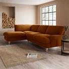 Darwin Corner Chaise Sofa Luxury Velvet Orange Umber