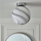Utopia Marble Bathroom Flush Ceiling Light Silver