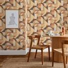 Abstract Geometric Wallpaper Brown