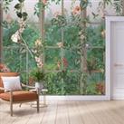 Tropical Panelling Wall Mural Green