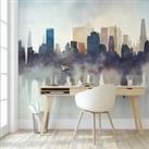 Abstract Cityscape Wall Mural MultiColoured