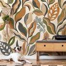 Abstract Leaf Wall Mural Green