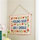 Feeling Good Embroidered Wall Hanging Natural