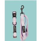 Pink Flowers Dog Collar and Lead Set MultiColoured