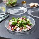 Set of 4 Ribbed Acrylic Picnic Plates Clear