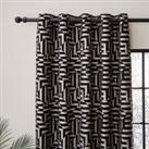 Shoreditch Black and Gold Eyelet Curtains Gold