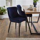 Montreal Set of 2 Dining Chairs, Velvet Ink (Blue)