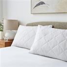 Pack of 2 Cotton Blend Anti-Allergy Pillow Protectors White