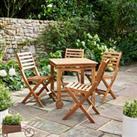 Compact Wooden Folding Dining Set Natural