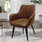 Set of 2 Lex Dining Chairs Faux Leather Tan