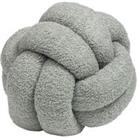 Furn. Boucle Knot Round Cushion Silver