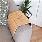 Personalised Initials Wooden Sofa Tray Natural