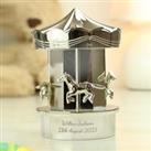 Personalised Carousel Money Box Silver