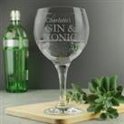 Personalised Gin and Tonic Balloon Glass Clear