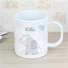 Personalised Hessian Elephant Plastic Mug White