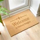 Personalised Rectangle Name or Number Doormat Brown