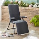 Padded Foldable Charcoal Lounger Charcoal (Grey)