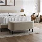 Modern Curves Woven End of Bed Storage Ottoman Natural