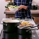 KitchenAid Enamel On Steel Non-Stick Covered Saucepan, 18cm Matt Black