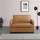 Serika Faux Leather Compact Double Sofa Bed Brown