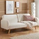 Micah Ivory Sherpa Double Sofa Bed White