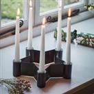 Star Shaped Centrepiece Dinner Candle Holder Black