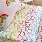 Rainbow Hearts Cosy Fleece Fitted Sheet Pink