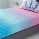 Mermaid Ombre Single Fitted Sheet Pink